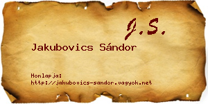 Jakubovics Sándor névjegykártya